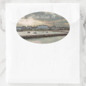 Block Island, Rhode Island Ovale Sticker (Tas)