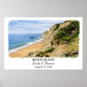 Block Island Rhode Island Poster, Aquarel Poster (Voorkant)