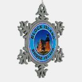 Block Island Rhode Island Southeast Lighthouse Tin Sneeuwvlok Ornament (Links)