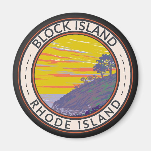 Block Island Rhode Island Travel Art Vintage Magneet (Voorkant)