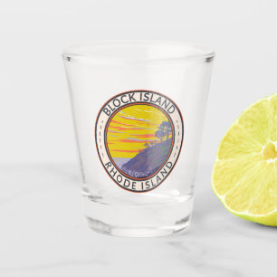 Block Island Rhode Island Travel Art Vintage Shot Glas
