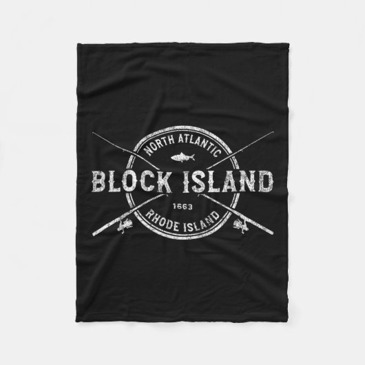 Block Island Ri  gekruiste Visten Fleece Deken (Voorkant)