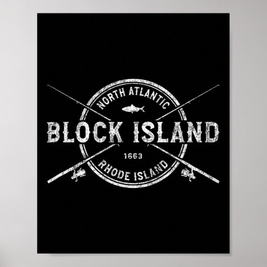 Block Island Ri  gekruiste Visten Poster (Voorkant)