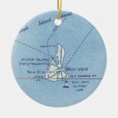 Block Island RI  Map Keramisch Ornament (Voorkant)
