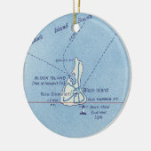 Block Island RI  Map Keramisch Ornament (Links)