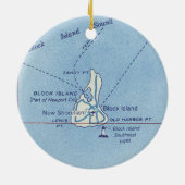 Block Island RI  Map Keramisch Ornament (Achterkant)