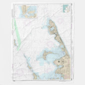 Block Island Sound en Gardiners Bay Grafiek Fleece Deken (Voorkant)