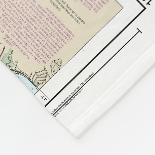 Block Island Sound en Gardiners Bay Grafiek Fleece Deken (Hoek)