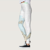 Block Island Sound en Gardiners Bay Grafiek Leggings (Links)