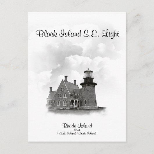 Block Island Southeast Light, Rhode Island Briefkaart (Voorkant)