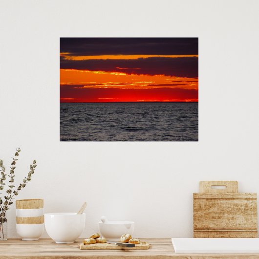 Block Island Sunset Ocean Poster (Keuken)
