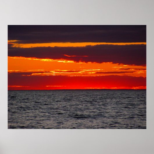 Block Island Sunset Ocean Poster (Voorkant)
