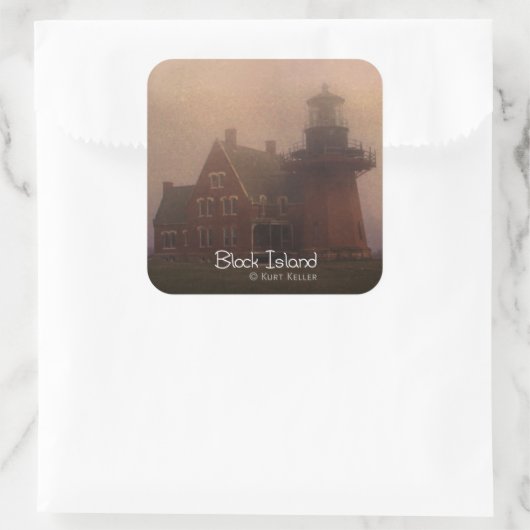Block Island Vierkante Sticker (Tas)