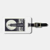 Block Island Vuurtoren Rhode Island Moon Bagagelabel (Voorkant horizontaal)