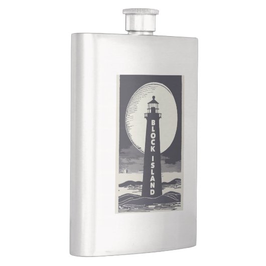 Block Island Vuurtoren Rhode Island Moon Flacon (Rechts)