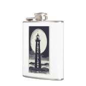 Block Island Vuurtoren Rhode Island Moon Heupfles (Links)