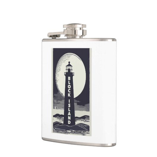 Block Island Vuurtoren Rhode Island Moon Heupfles (Links)