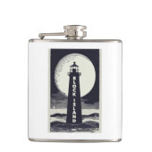 Block Island Vuurtoren Rhode Island Moon Heupfles (Voorkant)