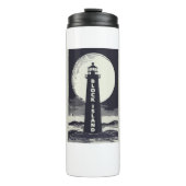 Block Island Vuurtoren Rhode Island Moon Thermosbeker (Voorkant)