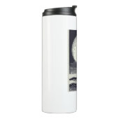 Block Island Vuurtoren Rhode Island Moon Thermosbeker (Gedraaid links)