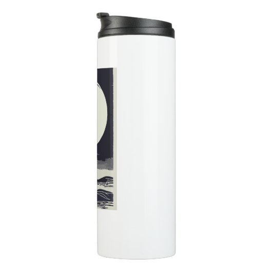 Block Island Vuurtoren Rhode Island Moon Thermosbeker (Geroteerd rechts)