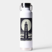 Block Island Vuurtoren Rhode Island Moon Waterfles (Voorkant)