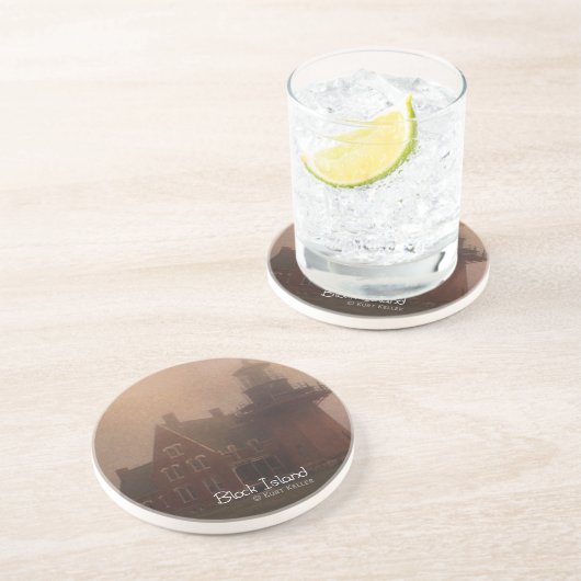 Block Island Zandsteen Onderzetter (Zijkant)