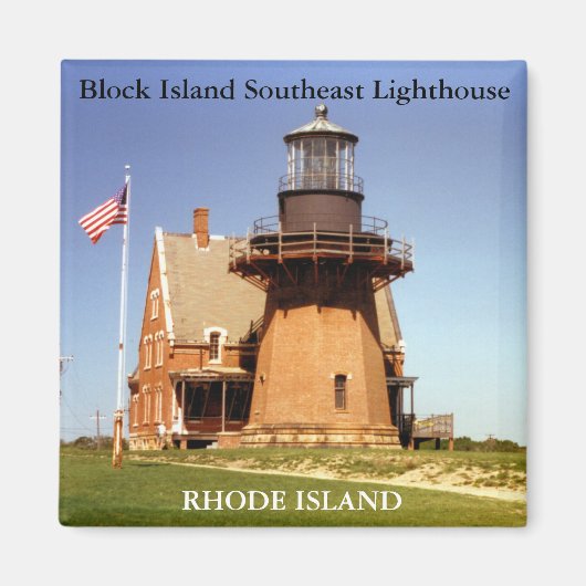 Block Island Zuidoost Vuurtoren, RI Magnet (Voorkant)