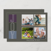 Block Letter Christmas Joy Foto Vakantie Kaart (Voorkant / Achterkant)