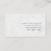 BLOCK Monogram zwart Open Lijst op witte marmer Visitekaartje (Achterkant)