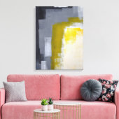 'Block Party' Grijs en Geel Abstract Art Print (Insitu (Woonkamer))