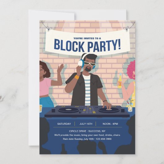 Block Party Urban Uitnodiging (Voorkant)