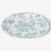 Block Print Aqua Paper Plates Papieren Bordje (Gekanteld)