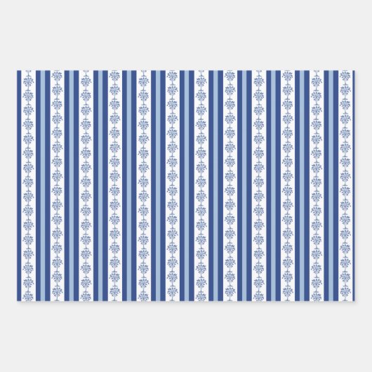 Block Print Botanical Stripes  Inpakpapier Vel (Voorkant)