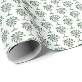 Block Print Christmas Palmetto Wrapping Paper Cadeaupapier