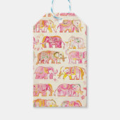Block Print Elephant Gift Label – Boho handgemaakt Cadeaulabel (Voorkant)