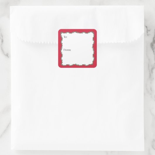 Block Print Garland Vierkante Sticker (Tas)