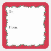 Block Print Garland Vierkante Sticker (Voorkant)