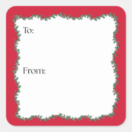 Block Print Garland Vierkante Sticker