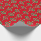 Block Print Palmetto Christmas Wrapping Paper Cadeaupapier (Hoek)