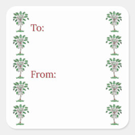 Block Print Palmetto Holiday Stickers