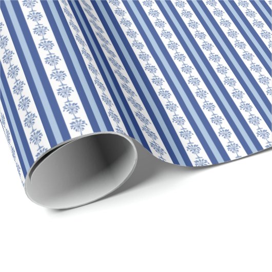 Block Print Palmetto Stripes Wrapping Paper Cadeaupapier (Rol Hoek)