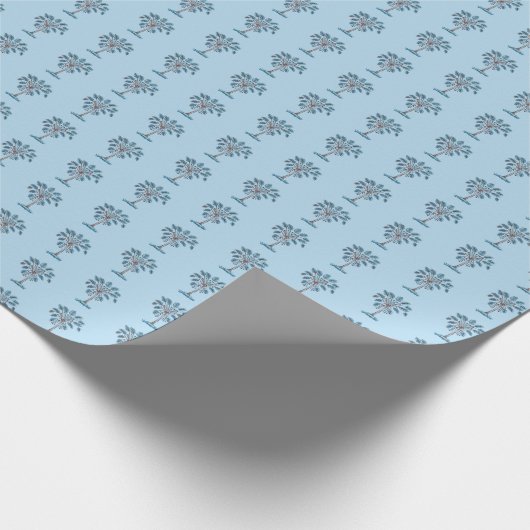 Block Print Palmetto Tree  Cadeaupapier (Hoek)