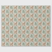 Block Print Schaap Ezel Quilt - Groen Bruin. Cadeaupapier (Vlak)