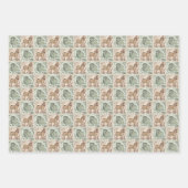 Block Print Schaap Ezel Quilt - Groen Bruin. Inpakpapier Vel (Voorkant 3)