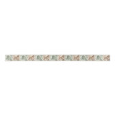 Block Print Schaap Ezel Quilt - Groen Bruin. Satijnen Lint (Voorkant)