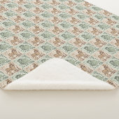 Block Print Schaap Ezel Quilt - Groen Bruin. Sherpa Deken (3/4)
