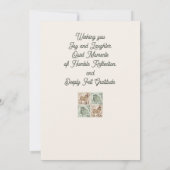 Block Print Sheep Donkey Quilt - Christmas generic Feestdagenkaart (Achterkant)