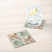 Block Print Sheep Donkey Quilt - farm animals. Kartonnen Onderzetters (Insitu)