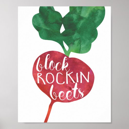 Block Rockin Beets | Veggie Pun Kitchen Poster (Voorkant)